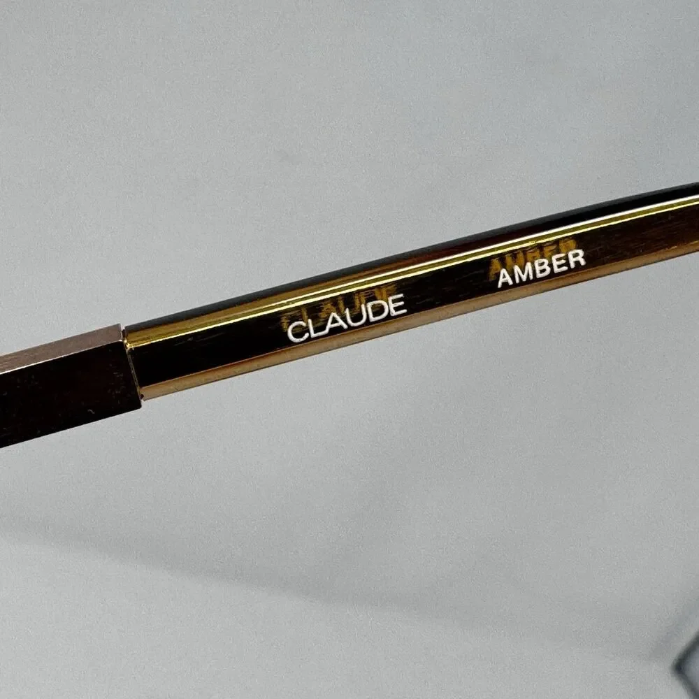 Vintage Couturier by Classic Claude Amber Eyeglass Frames France 57-20-150